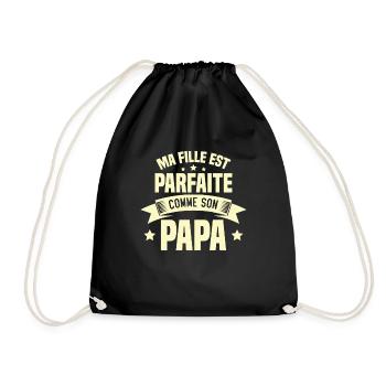 Ma Fille Est Parfaite Comme Son Papa Humour Cadeau - Sac de sport léger - noir - Devant