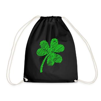 griffonnage vert trèfle à trois feuilles - Sac de sport léger - noir - Devant
