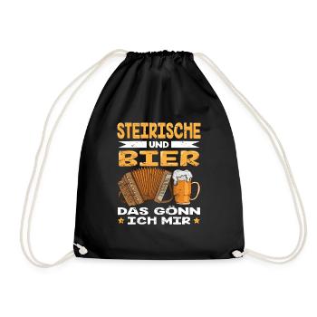 Steirische Harmonika Ziachorgl Quetschn Steiermark - Turnbeutel - Schwarz - Vorne