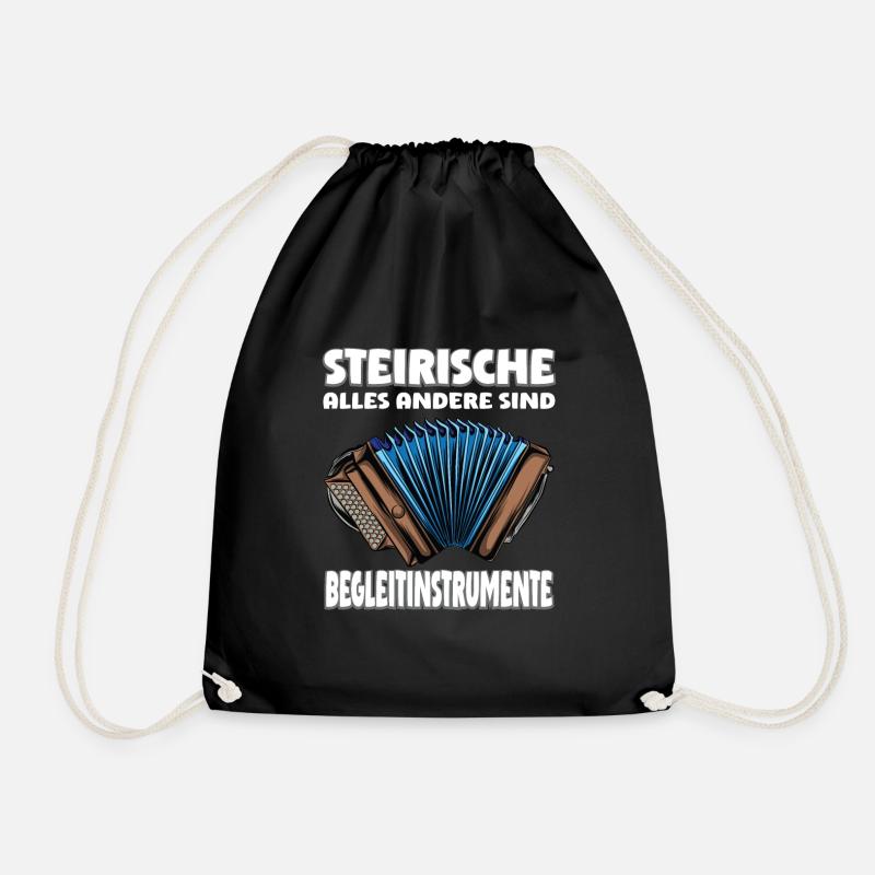 Quetschn Steirische Harmonika Volksmusik - Turnbeutel - Schwarz