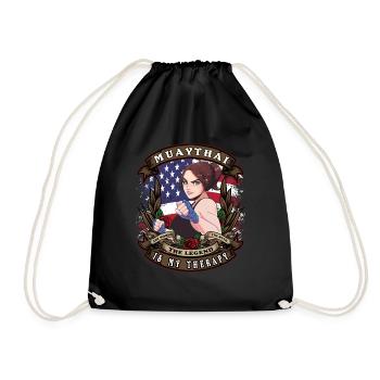 Muaythai est ma thérapie rétro Mme Muaythai - Sac de sport léger - noir - Devant