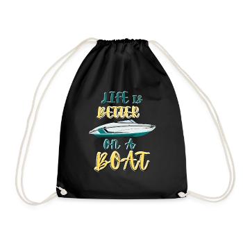 Boat Regatta . Powerboat motor yacht . Yacht Sailing - Drawstring Bag - black - Front