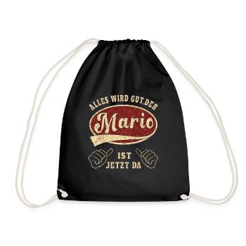 Mario everything will be fine the Mario is now retro - Drawstring Bag - black - Front