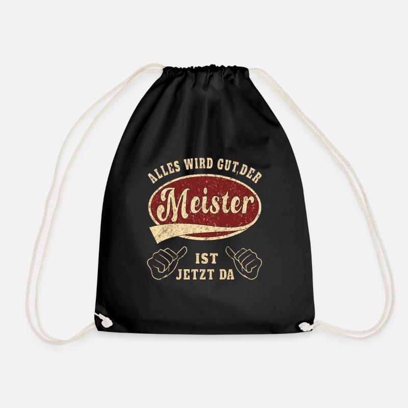 Meister alles wird gut Retro Handwerk - Turnbeutel - Schwarz