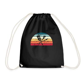 Retro Gemälde Sonnenuntergang Vintage Maler Sonnenaufgang - Turnbeutel - Schwarz - Vorne