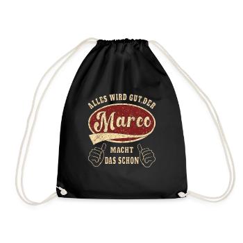 Marco alles wird gut der Marco macht das schon - Turnbeutel - Schwarz - Vorne