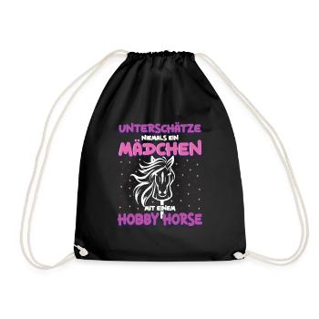 Hobby Horse Hobby Horsing Steckenpferd - Turnbeutel - Schwarz - Vorne