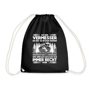 Vermesser Vermessungsingenieur Vermessung - Turnbeutel - Schwarz - Vorne