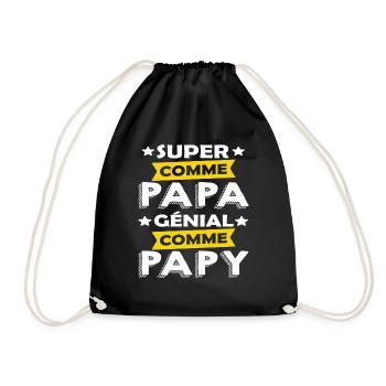 super papa et papy génial - Sac de sport léger - noir - Devant