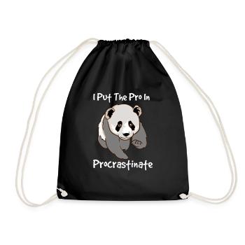 Lazy Panda Je Mets le Pro En Pro Procrastine - Sac de sport léger - noir - Devant