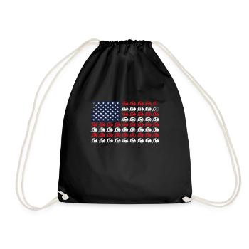 caravane Camping 4 juillet American Flag Gift - Sac de sport léger - noir - Devant