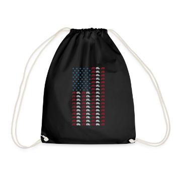 amerikanische Flagge RV Geschenk Juli 4th Vatertag - Turnbeutel - Schwarz - Vorne