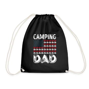 Camping Dad Caravan 4. Juli Geschenk Vatertag - Turnbeutel - Schwarz - Vorne