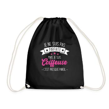 Je ne suis pas parfaite mais je suis coiffeuse - Sac de sport léger - noir - Devant