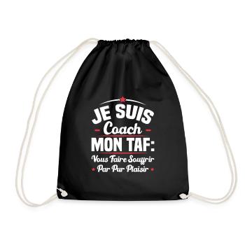 Je suis coach, Humour cadeau sportif coach - Sac de sport léger - noir - Devant