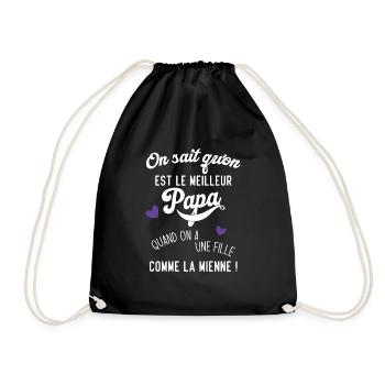 Meilleur papa quand on a une fille comme la mienne - Sac de sport léger - noir - Devant