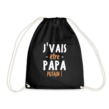 J'vais être papa putain ! - Sac de sport léger - noir - Devant