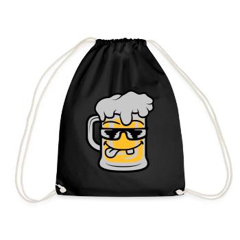 Tasse à bière Cool Face - Sac de sport léger - noir - Devant