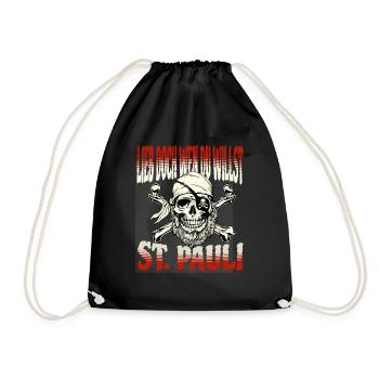 St. Pauli Hamburg Fanartikel St. Pauli - Turnbeutel - Schwarz - Vorne