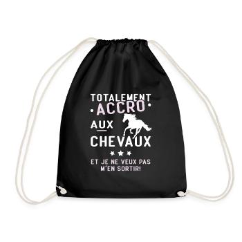 Totalement accro aux chevaux - Sac de sport léger - noir - Devant
