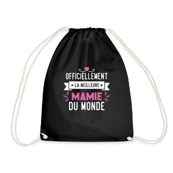 Cadeau meilleure mamie du monde grand mère - Sac de sport léger - noir - Devant