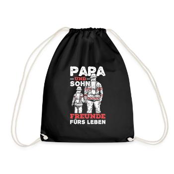 Feuerwehr Vater Sohn Partnerlook - Turnbeutel - Schwarz - Vorne