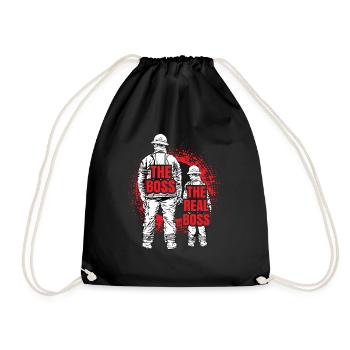 Pompier père fils partenaire look - Sac de sport léger - noir - Devant