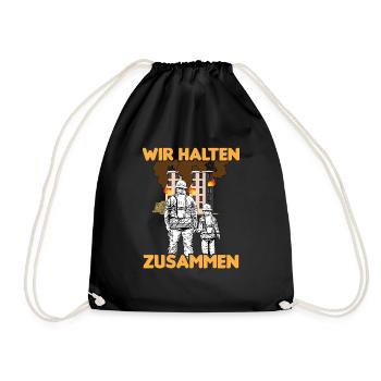 Feuerwehr Vater Sohn Partnerlook - Turnbeutel - Schwarz - Vorne