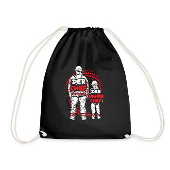 Feuerwehr Vater Sohn Partnerlook - Turnbeutel - Schwarz - Vorne