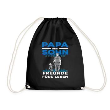 Polizei Papa Sohn Partnerlook - Turnbeutel - Schwarz - Vorne