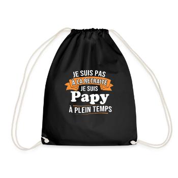 Je ne suis pas retraité je suis papy à plein temps - Sac de sport léger - noir - Devant
