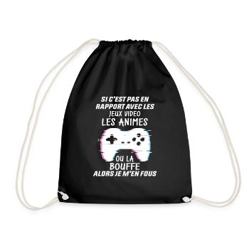 Si C'est Pas En Rapport Avec Les Mangas Jeux Vidéo - Sac de sport léger - noir - Devant