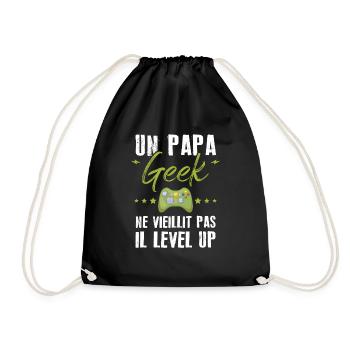 Un papa geek ne vieillit pas il level up - Sac de sport léger - noir - Devant