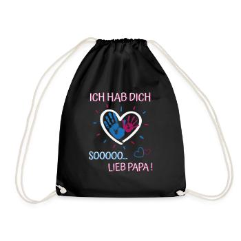 Ich hab dich lieb Papa- für Mädchen Vatertag - Turnbeutel - Schwarz - Vorne