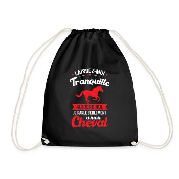 Aujourd'hui je parle seulement à mon cheval - Sac de sport léger - noir - Devant