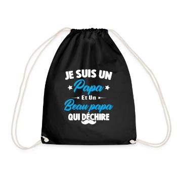 je suis un papa et beau-papa qui déchire - Sac de sport léger - noir - Devant