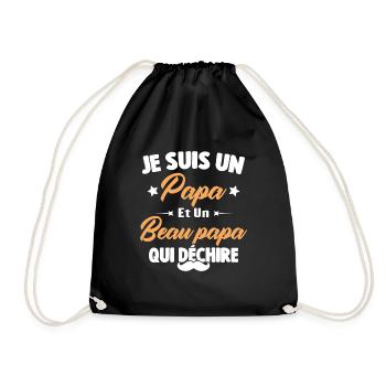 je suis un papa et beau-papa qui déchire - Sac de sport léger - noir - Devant
