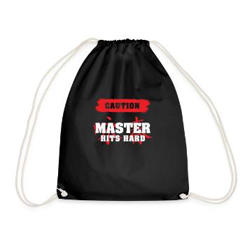 Wing Chun Caution Master frappe fort les arts - Sac de sport léger - noir - Devant