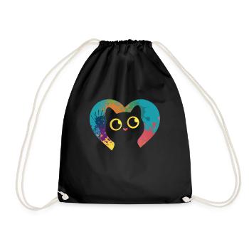 Chats Chaton Amant Chat Mama Papa Coloré - Sac de sport léger - noir - Devant
