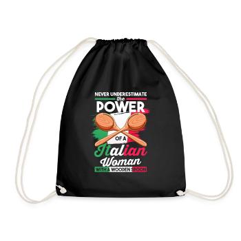 Chef | Never underestimate the power of a - Drawstring Bag - black - Front