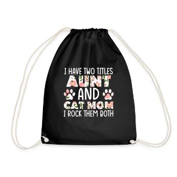 J’ai deux titres Aunt et Cat Mom et moi - Sac de sport léger - noir - Devant