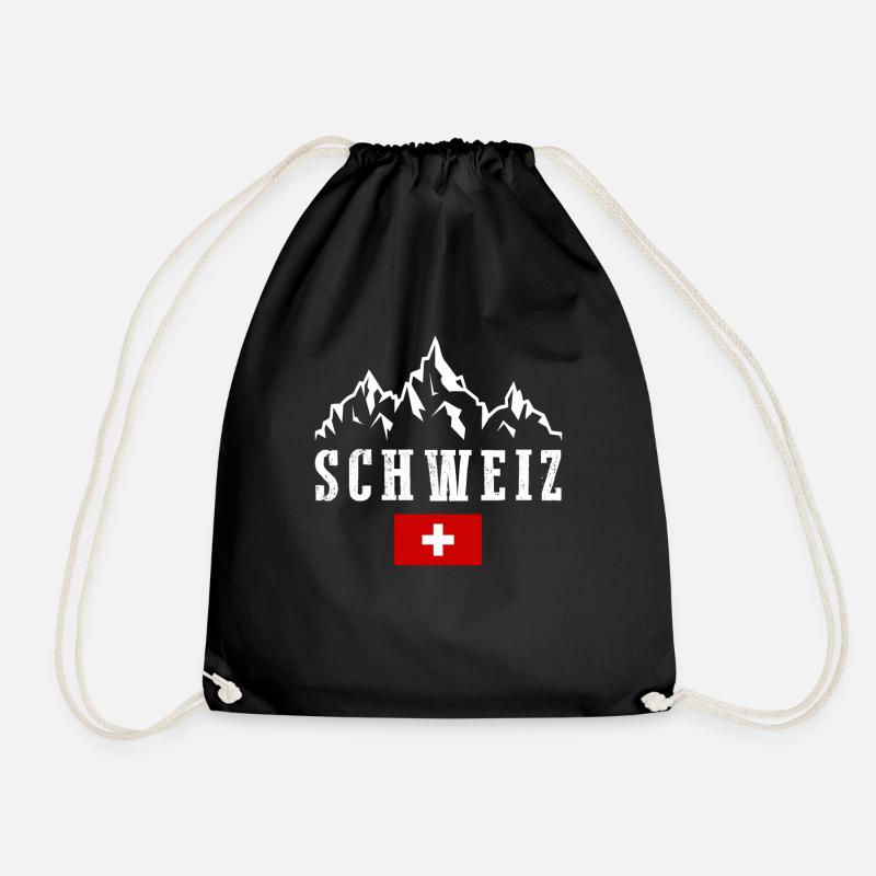 Suisse Schweiz Flagge Kreuz Schweizer - Turnbeutel - Schwarz