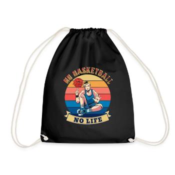 Pas de basket-ball Pas de design d’été de vie - Sac de sport léger - noir - Devant