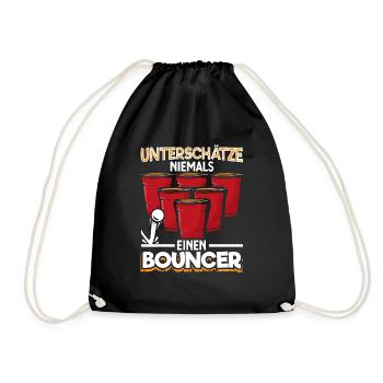 Bierpong Bier Pong Beerpong Beer Pong Trinkspiel - Turnbeutel - Schwarz - Vorne
