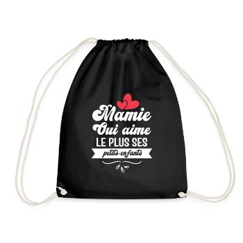 Mamie qui aime le plus ses petits enfants - Sac de sport léger - noir - Devant