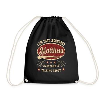 Matthew i am that legendary Matthew - Drawstring Bag - black - Front