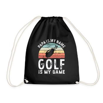 Papa est mon nom Golf est mon jeu Papa Fête des Pères - Sac de sport léger - noir - Devant