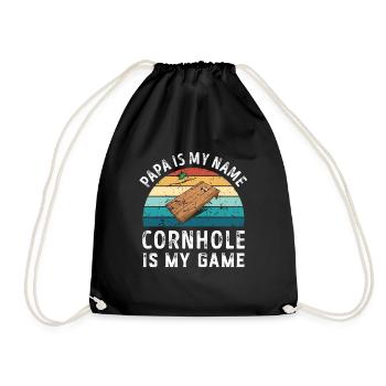 Papa est mon nom Cornhole est mon jeu Papa Pères - Sac de sport léger - noir - Devant
