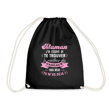 Maman j'ai essayé de te trouver Le meilleur cadeau - Sac de sport léger - noir - Devant
