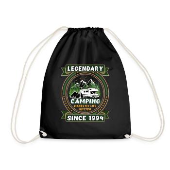 Legendary since 1994 Camping gift year of birth - Drawstring Bag - black - Front